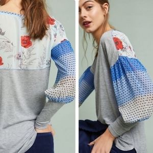 Anthropologie | Tiny Raye Floral Balloon Sleeve Top-very cool top